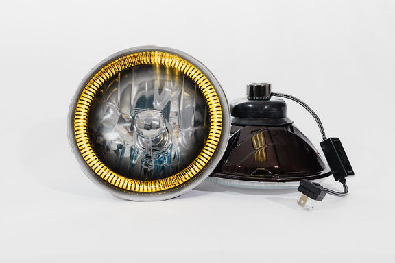 6014/6024 - 7" Modern Clear Headlamps with Halo, 12V